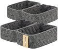 MiniArk Small Storage Baskets for Organizing | Closet Organizer Bins | Shelf Toy Basket | Woven Rope Baskets | Cube Decorative Box | Shallow Basket | 11.5x7.5x4.7” | 4 Packs Dark Gray by MiniArkStorageBasketsHome