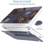 Mektron for 2026/2025/2024/2023 MacBook Air 15 INCH M5 A3448 /M4 A3241 /M3 A3114 /M2 A2941 Case, Printed Plastic Hard Shell Cover with 15.3" Liquid Retina Display Touch ID, Golden Dahlia Flowers - Image 5
