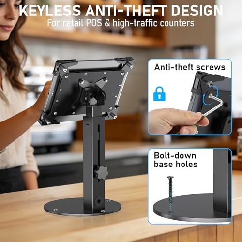 Secure Desk Tablet Kiosk Stand for 10"-14" iPad Pro Air and Samsung Tablets - Image 2