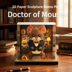 3D Calendar 2027, Desk Time Piece Calendar 2027,Tear-Away 3D Paper Art Notepad w LED Lights,Creative 3D Memo Artsy Pad Calendars, DIY Paper Carving Gift (Dr Mouse) - Image 2