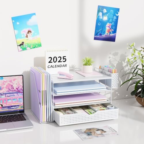 Wood Desk Organizers and Accessories with File Holder & Catalog Racks - Image 7