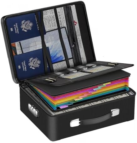 Fireproof Document Box with Lock & Accordion File Folder by BetterLifeBetterYou