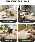 Aothia Faux Leather Desk Mat - Large Mouse Pad, Non-Slip PU Leather Blotter, Waterproof Writing Surface for Office and Home (Eggshell, 63" x 17") - Image 6
