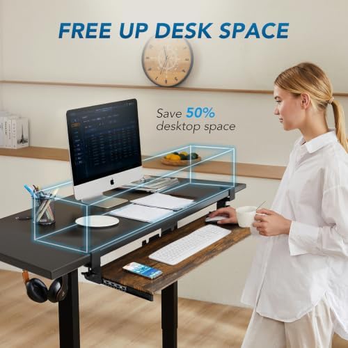Keyboard Tray Under Desk Pull Out with Extra Sturdy C Clamp Mount System - Image 2