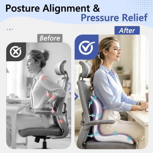 X Large Seat Cushion Office Chair and Car with Lumbar Support Pillow - Image 6