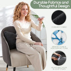 HIGOGOGO Lumbar Support Pillow for Recliner Chair, Bow Knot Shaped Back Support Cushion, Striped Corduroy Soft Decorative Lumbar Pillow for Office Chair, Sofa, Car, Bed, Living Room - Dark Grey - Image 4