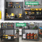 Work Bench with Pegboard,Heavy Duty 3000lbs Capacity Workbench Adjustable Shelves,Work Table for Garage Warehouse47.2 H*47.09" W*19" D - Image 5