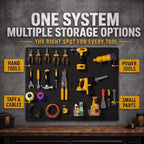 Pegboard Organizer Kit, 4 Pack 12 x 16 in Metal Panels with 6 Bins, Black - Image 5