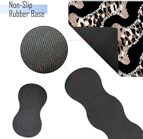 TGFEWYTJYJ Extended Gaming Mouse Pad,Memory Foam Ergonomic Keyboard Mouse Wrist Rest Support Set,Large Desk Mat with Stitched Edges,Non-Slip Base Mousepad Home Office,Leopard Print Pattern - Image 3