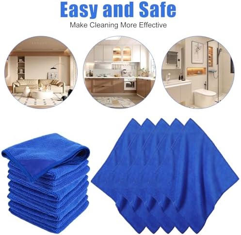 25 Packs Magnetic Dry Erase Cloth, Blue Microfiber Whiteboard Eraser Reusable Washable Cleaning Cloth for Office Home, 10x10 Inch - Image 7