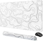Cacoy 36"x20" Topographic Gaming Mouse Pad XXL, Extended Computer Desk Mat by Cacoy