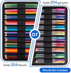 YOUSHARES 300 Slots Color Pencil Case - Pencil Holder with Handy Wrap & Zipper, Multilayer Holder for Prismacolor Colored Pencils & Gel Pen (Sunflower) - Image 3
