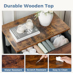 DUMOS 3 Drawer Nightstand for Bedroom, Small Night Stand Chest of Drawers - Image 5