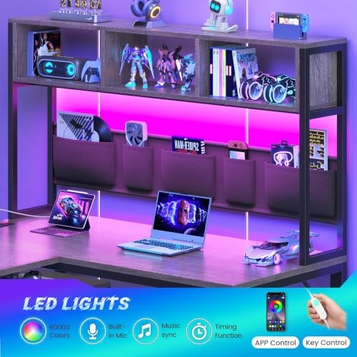 SEDETA L Shaped Electric Standing Gaming Desk with 3 Drawer,LED Light - Image 7