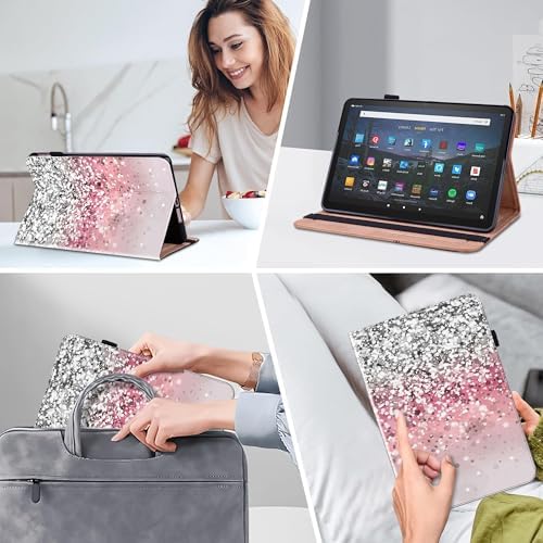 Case for Kindle Fire HD 10 & 10 Plus Tablet (13th/11th Generation, 2023/2021 Release) 10.1" - PU Leather Flip Case with Elastic Band & Card Slots/Holder, Multi-Angle Stand Cover - Gradation - Image 5