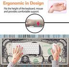 Ergonomic Keyboard Wrist Rest and Mouse Pad Wrist Rest Set, Large XXL Gaming Mousepad 31.5"x 11.8", Memory Foam, Easy Typing Pain Relief, Multifunctional Desk Mat for Office & Home, 1000 Dollar Bill - Image 6