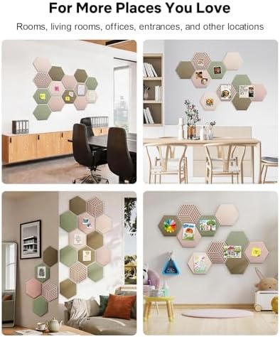Hexagon Cork Bulletin Board Tiles, Felt Pin Board - Image 7