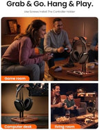 LOXP Wooden Headphone Holder, Solid Stand with Non-Slip and Storage Base - Image 6