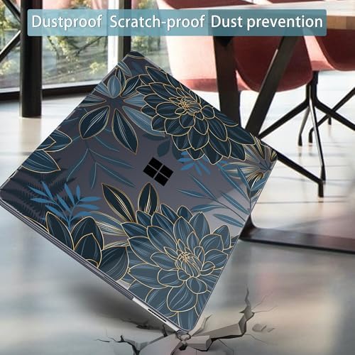 Mektron Case for 13.8" Microsoft Surface Laptop 8/7 (2026/2024) Surface Laptop 13.8 Inch Cover Fits Model 2036, Keyboard Cover +Screen Protector +Dust Plugs, Dahlia Flower C035 - Image 5