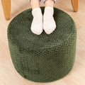 Ottoman Foot Rest Round 18x18x14In, Forest Green,Footstool for Living Room by Poofieotto