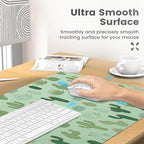 Desert Plant Print Office Desk Mat 31.5" x 15.7" Desktop Mat PU Leather Large Mouse Pad White Mousepad Non-Slip Table Mat for Girls, Women, Home, Work, Computer, and Gaming - Image 4