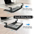 EHO Prime Desk Clamp Keyboard Tray, Under Desk Sliding Retractable Drawer, Ergonomic Space-Saving Platform for Standard Keyboards, Large 20" x 11.5" Workstation Extension - Image 3