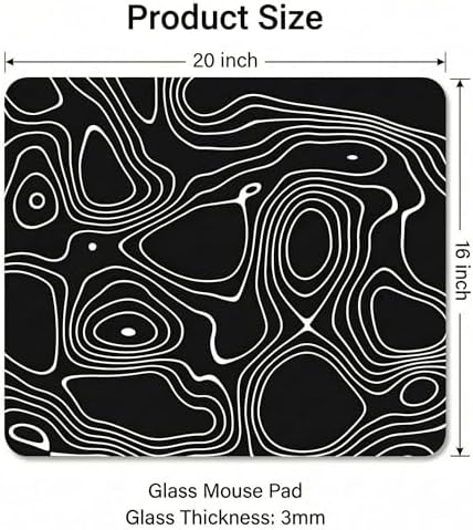Glass Mousepad, 16x20 inch Black Tempered Glass Gaming Mouse Pad - Image 2