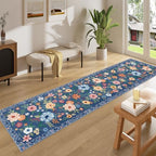 DUKINO 2x8 Runner Rug, Washable Runner Rug for Kitchen Non Slip, Blue - Image 3