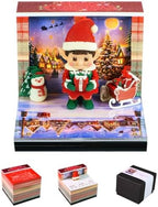 3D Art Calendar Memo Pad 2027,Time Piece Calendar 3D Christmas Elf Notepad Creative Rip Away Calendar Paper Carving Note by Dawnvive