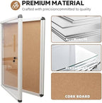 INNOVART 20”x16” Enclosed Bulletin Board, Weatherproof Outdoor Enclosed Cork Board with Swing-Open Locking Door, Aluminum Frame Wall Mounted Display Case for Home, School, Office, Commercial - Image 3