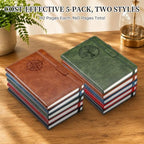 5 Pack College Ruled Notebook Bulk, A5, 192 Pages Line Journal Set, Compass - Image 2