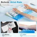 Ospelelf Keyboard Wrist Rest, Ergonomic Memory Foam Wrist Support for Typing & Gaming, Tilted Keyboard Pad, Aesthetic Desk Accessories for Office, Relief for Carpal Tunnel & Wrist Pain, Blue - Image 2