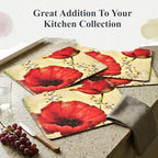 Pimpernel Poppy de Villeneuve Placemats - Gold, Set of 4 - Image 7