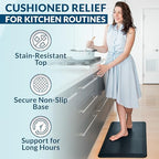 ComfiLife Anti Fatigue Floor Mat – 3/4 Inch Thick Kitchen Mats for Floor, Standing Desk Mat, Kitchen Rug – Comfort at Home, Office – Durable – Stain Resistant – Non-Slip Bottom (24" x 70", Navy) - Image 6