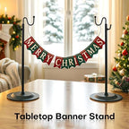 Table Purse Display Stand - Adjustable Height Single Hook Handbag Hanger - Tabletop Banner Stand for Retail Boutiques, Vendors, Trade Shows & Home Decor (Black, 2-Pack) - Image 4
