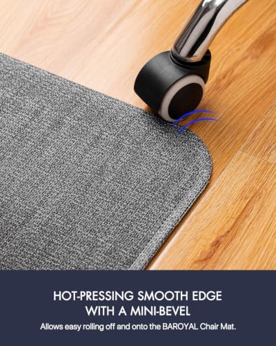 BARoyal Office Chair Mat for Hardwood Floor Under Desk Computer Rolling Chair Mat for Wood/Tile Floor Heavy Duty PVC Plastic Hard Floor Protector 30" x 48"(Deep Grey) - Image 5