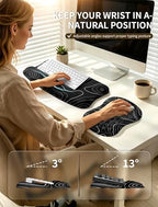 Ergonomic Keyboard Stand, Wrist Rest & Mouse Pad, Memory Foam Wrist Support - Image 2