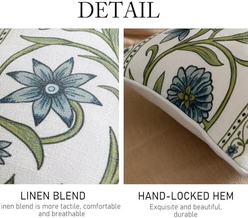 ISAENNE Designer Linen Throw Pillow Cover,Set of 2,20"x12"-Mosella D - Image 4