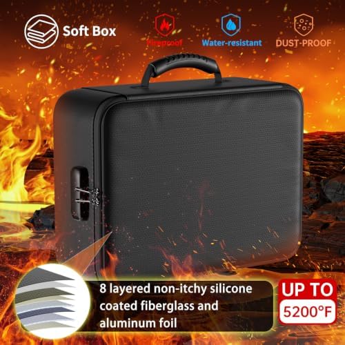 DocSafe 5200°F Fireproof Document Organizer Box with Lock, Heat Insulated - Image 2