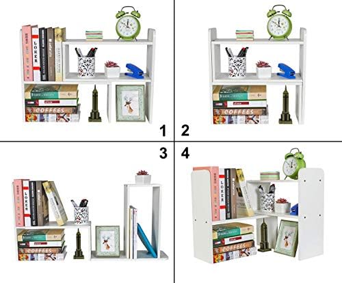 PAG-Mass Desktop Bookshelf Freestanding Wooden Countertop Bookcase Accessories Organizer Display Rack Dorm Desk Storage Shelf - Image 3
