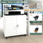 Large Rolling Printer Stand with Storage,Printer Table for Home Office - Image 4