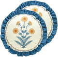 ISAENNE Linen Round Throw Pillow Cover,Set of 2,Diameter 16"-Estevan D by Isaennehomedecoration