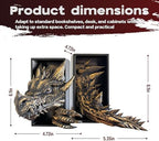 Dragon Bookshelf Decor,Dragon Bookends,Gothic Fantasy Bookends - Image 2
