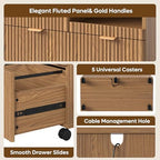 Bestier Filing Cabinet 3 Drawer Wood File Cabinet for A4/Letter/Legal Brown - Image 5