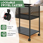 Sbanmao Rolling File Cart, Mobile File Cabinet with Wheels Hanging Files, Metal Hanging File Folder Cart File Organizer Fit Letter Size for Home Office, Black (Patent Pending) - Image 5