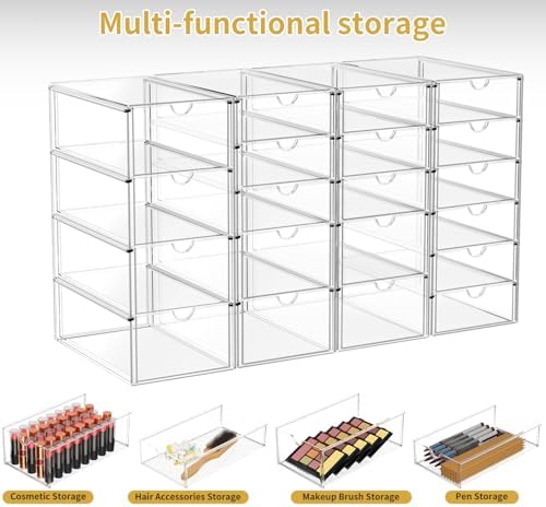 20 Drawers Acrylic Makeup Organizer, stackable Acrylic Storage Drawer - Image 4
