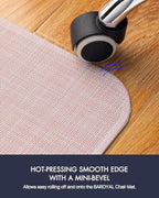 BARoyal Office Chair Mat for Hardwood Floor Under Desk Computer Rolling Chair Mat for Wood/Tile Floor Non-Slip Heavy Duty Desk Rug PVC Plastic Hard Floor Protector 30" x 48"(Blush) - Image 5