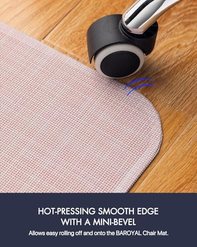 BARoyal Office Chair Mat for Hardwood Floor Under Desk Computer Rolling Chair Mat for Wood/Tile Floor Non-Slip Heavy Duty Desk Rug PVC Plastic Hard Floor Protector 30" x 48"(Blush) - Image 5