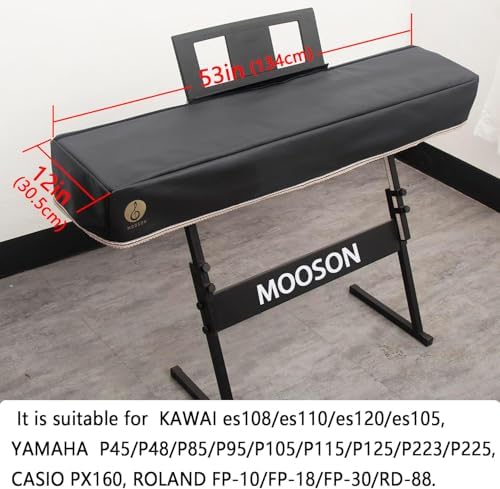 Keyboard Piano Cover Digital Piano Dust Covers Luxury Soft and Premium Surface Thickening Electronic Organ Covering Keyboard Update Encasement (Black) - Image 2