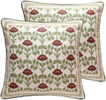 ISAENNE Elegant French Linen Throw Pillow Cover,Set of 2,18"x18"-Estonia D by Isaennehomedecoration
